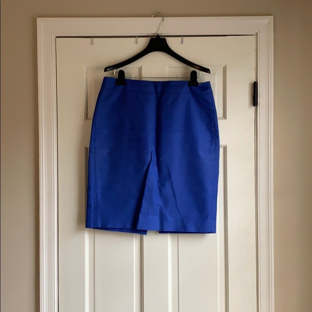 Blue J. Crew Pencil Skirt